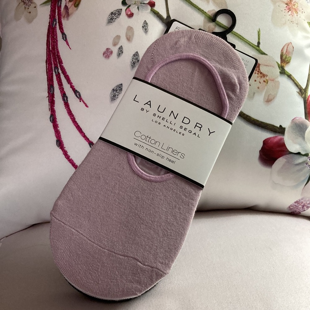 NWT - Laundry by Shelli Segal Non-Slip Heel Cotton No Show Sock Liners 5-Pack